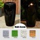 Glitzhome 29.25"H Oversized Black Outdoor Ceramic Pot Fountain with Pump and LED Light