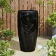 Glitzhome 29.25"H Oversized Black Outdoor Ceramic Pot Fountain with Pump and LED Light