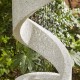 Glitzhome 40.25"H Mid Century Modern Oversized Faux Terrazzo Spiral Shaped Polyresin Outdoor Fountain with Pump and LED Light