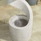 Glitzhome 40.25"H Mid Century Modern Oversized Faux Terrazzo Spiral Shaped Polyresin Outdoor Fountain with Pump and LED Light