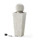 Glitzhome 40.25"H Modern Oversized Faux Terrazzo Geometric Pedestal and Sphere Polyresin Outdoor Fountain with Pump and LED Light