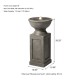 Glitzhome 28.25"H European Faux Granite Embossed Texture Geometric Column Pedestal Polyresin Outdoor Fountain with Pump and LED Light