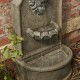 Glitzhome 31.75"H European Style 3-Tier Oversized Faux Granite Lion Head Polyresin Outdoor Fountain with Pump and LED Light