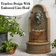 Glitzhome 31.75"H European Style 3-Tier Oversized Faux Granite Lion Head Polyresin Outdoor Fountain with Pump and LED Light