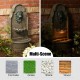 Glitzhome 31.75"H European Style 3-Tier Oversized Faux Granite Lion Head Polyresin Outdoor Fountain with Pump and LED Light