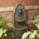 Glitzhome 31.75"H European Style 3-Tier Oversized Faux Granite Lion Head Polyresin Outdoor Fountain with Pump and LED Light