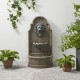 Glitzhome 31.75"H European Style 3-Tier Oversized Faux Granite Lion Head Polyresin Outdoor Fountain with Pump and LED Light