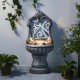 Glitzhome 35.25"H European Style Faux Mosaic 3-Tier Pedestal Polyresin Outdoor Fountain with Pump and LED Light