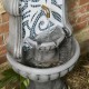 Glitzhome 35.25"H European Style Faux Mosaic 3-Tier Pedestal Polyresin Outdoor Fountain with Pump and LED Light