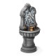 Glitzhome 35.25"H European Style Faux Mosaic 3-Tier Pedestal Polyresin Outdoor Fountain with Pump and LED Light