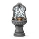 Glitzhome 35.25"H European Style Faux Mosaic 3-Tier Pedestal Polyresin Outdoor Fountain with Pump and LED Light