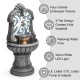 Glitzhome 35.25"H European Style Faux Mosaic 3-Tier Pedestal Polyresin Outdoor Fountain with Pump and LED Light