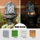 Glitzhome 35.25"H European Style Faux Mosaic 3-Tier Pedestal Polyresin Outdoor Fountain with Pump and LED Light