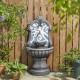 Glitzhome 35.25"H European Style Faux Mosaic 3-Tier Pedestal Polyresin Outdoor Fountain with Pump and LED Light