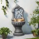 Glitzhome 35.25"H European Style Faux Mosaic 3-Tier Pedestal Polyresin Outdoor Fountain with Pump and LED Light