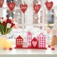 Glitzhome 16"L Valentine's House Wooden Table Decor