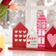 Glitzhome 16"L Valentine's House Wooden Table Decor