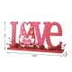 Glitzhome 14.25"L Valentine's LOVE Wooden Gnome Table Decor