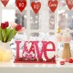 Glitzhome 14.25"L Valentine's LOVE Wooden Gnome Table Decor