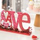 Glitzhome 14.25"L Valentine's LOVE Wooden Gnome Table Decor