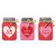 Glitzhome 7"H Set of 3 Valentine's Wooden Mason Jar Table Decor