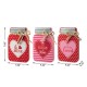 Glitzhome 7"H Set of 3 Valentine's Wooden Mason Jar Table Decor