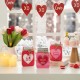 Glitzhome 7"H Set of 3 Valentine's Wooden Mason Jar Table Decor