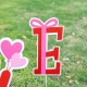 Glitzhome 28"H Set of 4 Valentine's Metal LOVE Yard Stake or Wall Haning Decor