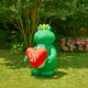 Glitzhome 6ft Lighted Valentine's Inflatable Frog with Heart Decor