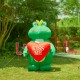 Glitzhome 6ft Lighted Valentine's Inflatable Frog with Heart Decor