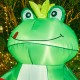 Glitzhome 6ft Lighted Valentine's Inflatable Frog with Heart Decor