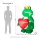 Glitzhome 6ft Lighted Valentine's Inflatable Frog with Heart Decor