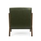 Glitzhome 30.00"H Mid-century Modern Hunter Green PU Leather Accent Armchair with Walnut Rubberwood Frame