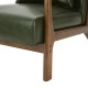 Glitzhome 30.00"H Mid-century Modern Hunter Green PU Leather Accent Armchair with Walnut Rubberwood Frame