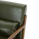 Glitzhome 30.00"H Mid-century Modern Hunter Green PU Leather Accent Armchair with Walnut Rubberwood Frame