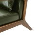 Glitzhome 30.00"H Mid-century Modern Hunter Green PU Leather Accent Armchair with Walnut Rubberwood Frame