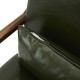 Glitzhome 30.00"H Mid-century Modern Hunter Green PU Leather Accent Armchair with Walnut Rubberwood Frame