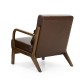 Glitzhome 30.00"H Mid-century Modern Coffee Leatherette Accent Armchair with Walnut Rubberwood Frame, Set of 2