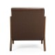 Glitzhome 30.00"H Mid-century Modern Coffee Leatherette Accent Armchair with Walnut Rubberwood Frame