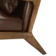 Glitzhome 30.00"H Mid-century Modern Coffee Leatherette Accent Armchair with Walnut Rubberwood Frame