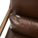 Glitzhome 30.00"H Mid-century Modern Coffee Leatherette Accent Armchair with Walnut Rubberwood Frame, Set of 2