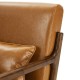 Glitzhome 30.00"H Mid-century Modern Yellowish-brown Leatherette Accent Armchair with Walnut Rubberwood Frame, Set of 2