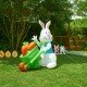 Glitzhome 72.75"L Easter Lighted Bunny Wheel Barrow Inflatable Decor