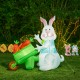 Glitzhome 72.75"L Easter Lighted Bunny Wheel Barrow Inflatable Decor