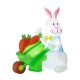 Glitzhome 72.75"L Easter Lighted Bunny Wheel Barrow Inflatable Decor