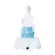 Glitzhome 72.75"L Easter Lighted Bunny Wheel Barrow Inflatable Decor