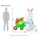 Glitzhome 72.75"L Easter Lighted Bunny Wheel Barrow Inflatable Decor