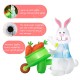 Glitzhome 72.75"L Easter Lighted Bunny Wheel Barrow Inflatable Decor