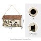 Glitzhome 15.75"L Oversized Washed White Distressed Solid Wood Cottage Birdhouse with 3D Tree and Bird