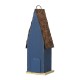 Glitzhome 13.25"H Retro Blue Distressed Solid Wood Birdhouse